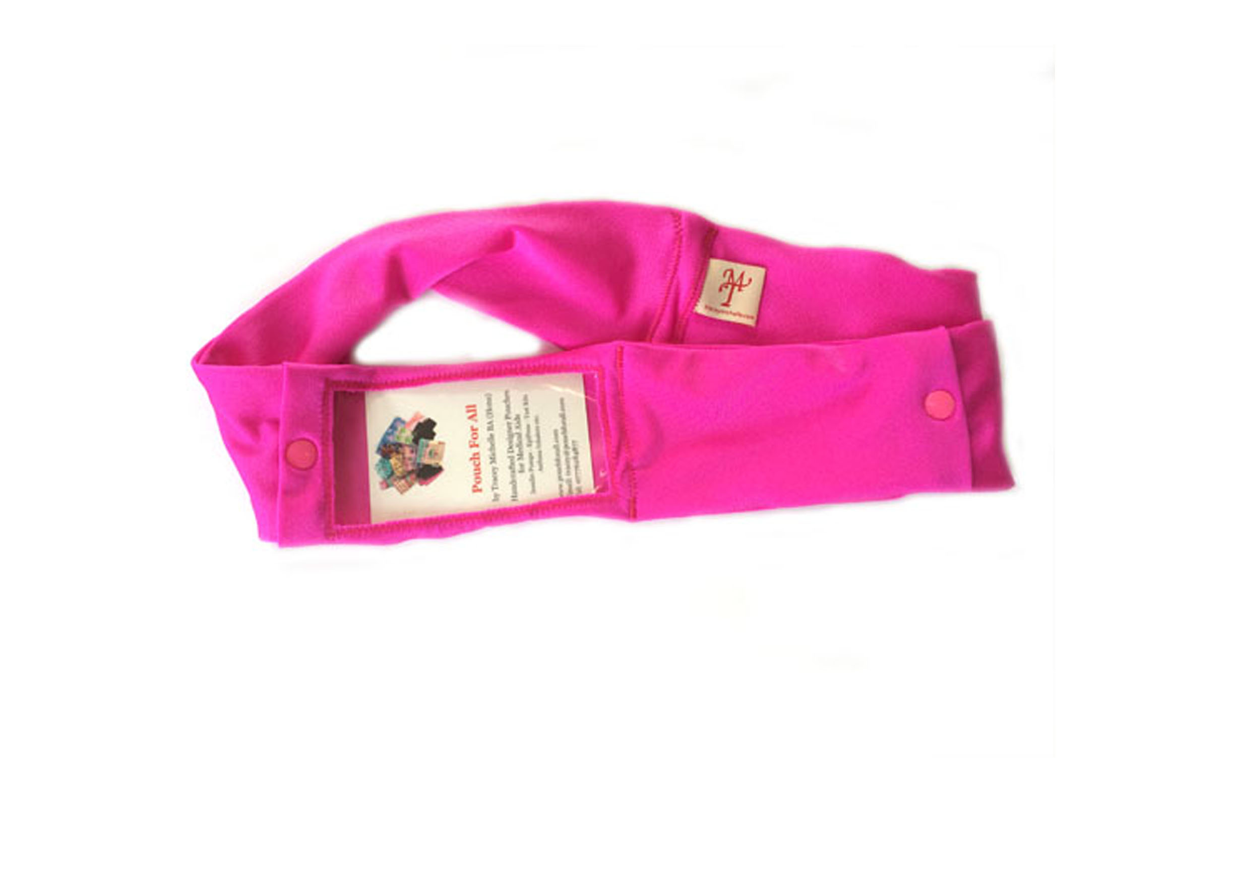 Double Super Slim Insulin Pump & CGM Waist Band Pouch Hot Pink
